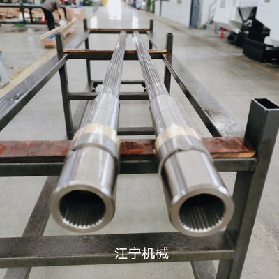 HRC44 Hardness Involute Spline Screw Shafts , Plastic Extruders Parts Stable Performance