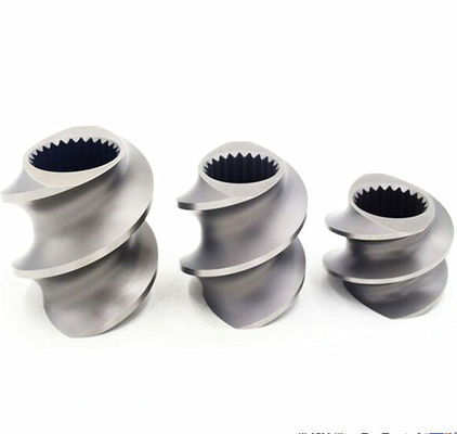 Plastic Twin Screw Extruder Mixing Screw Element Sandblasting Surface Treatment