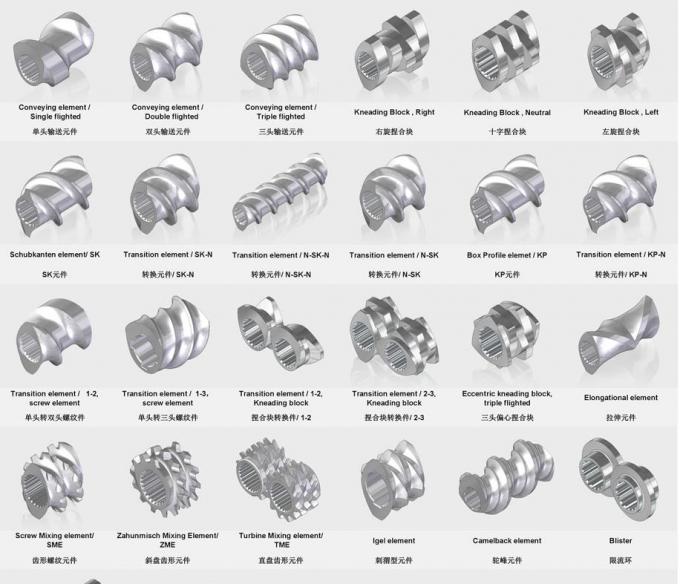ISO managment CNC machining Twin Extruder Machine Parts Components Screw Elements 2